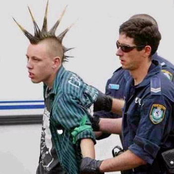 Punk getting arrested