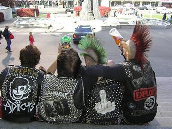 Mohawks, studs, and leather.